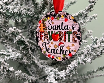 Teacher  Ornament | Buffalo Plaid | Christmas Ornamnet | Gifts for Teachers