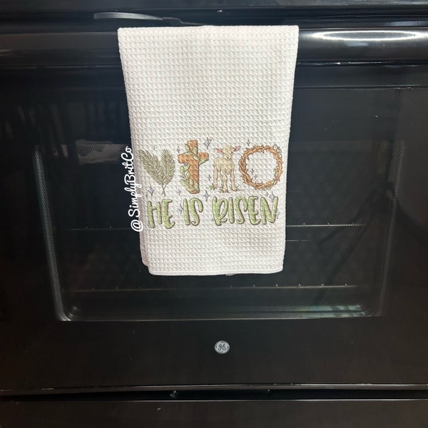 He is Risen Kitchen Towel | Holiday Easter Towel | Kitchen Decor | Lamb