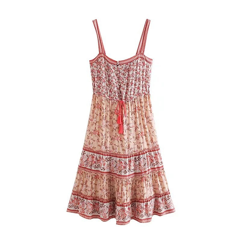 Vintage Chic Cotton Boho Dress Bohemian Dress Boho Midi Dress | Etsy ...