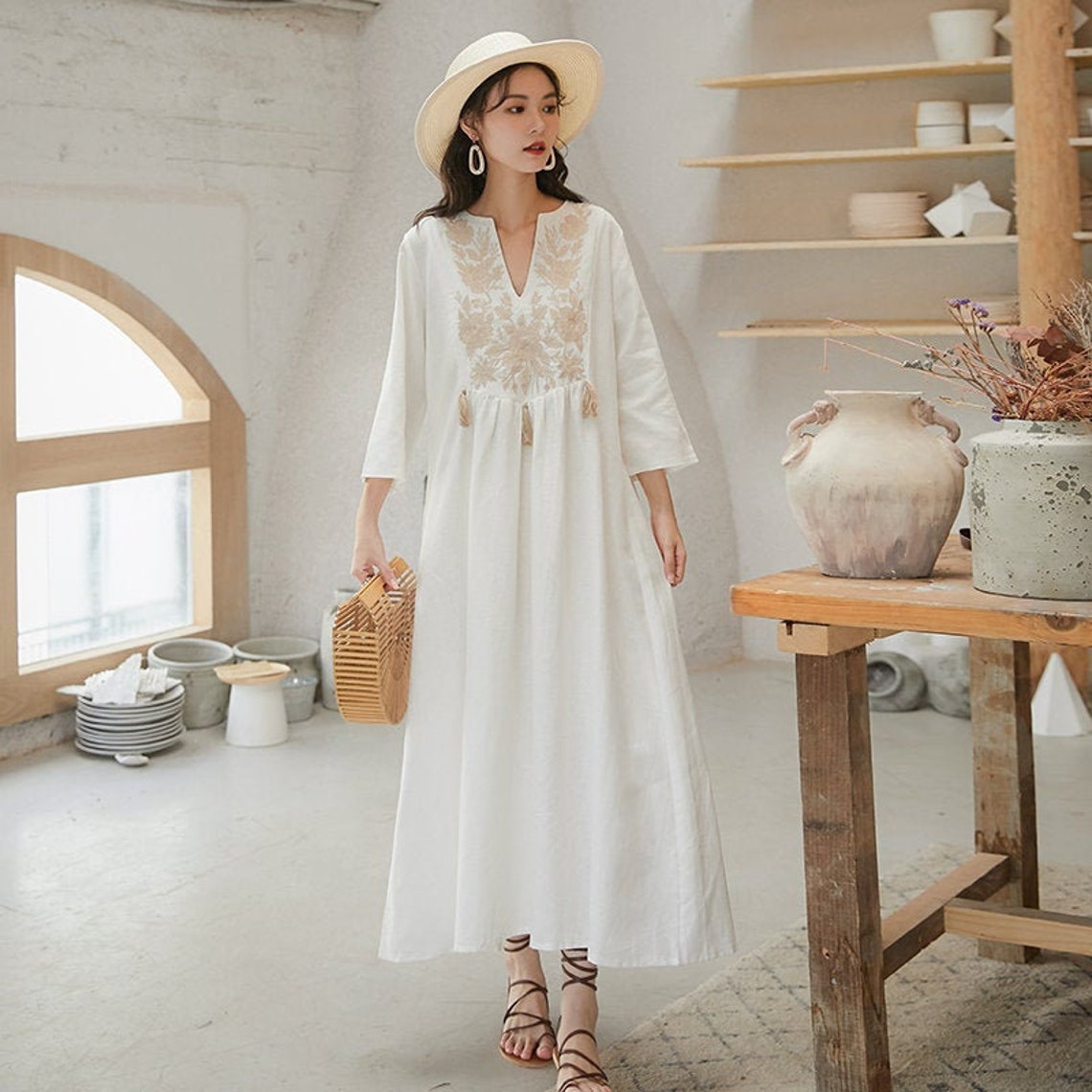 Bohemian Dress Boho Dress Bohemian Midi Dress Hippie Dress Etsy