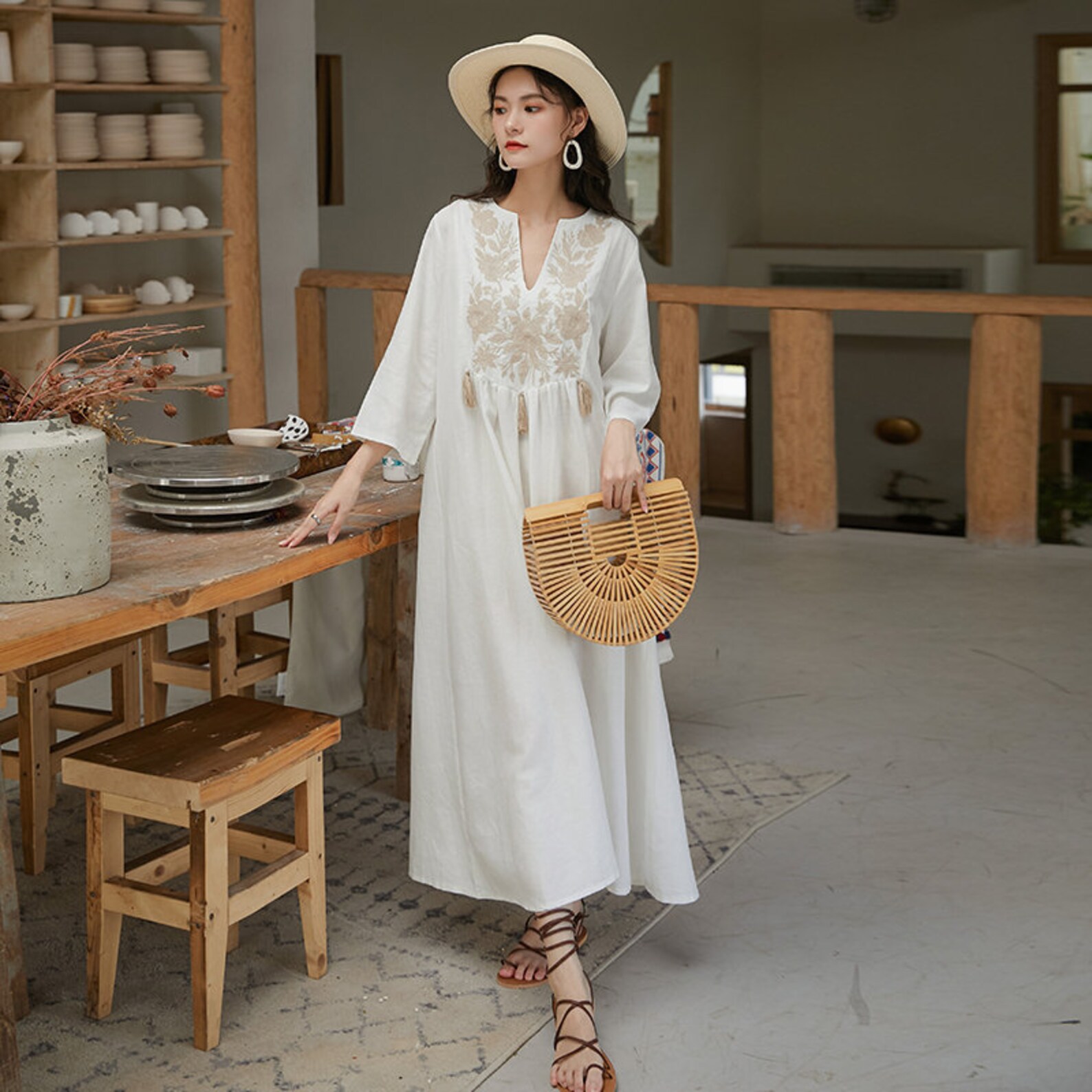 kleid boho midi