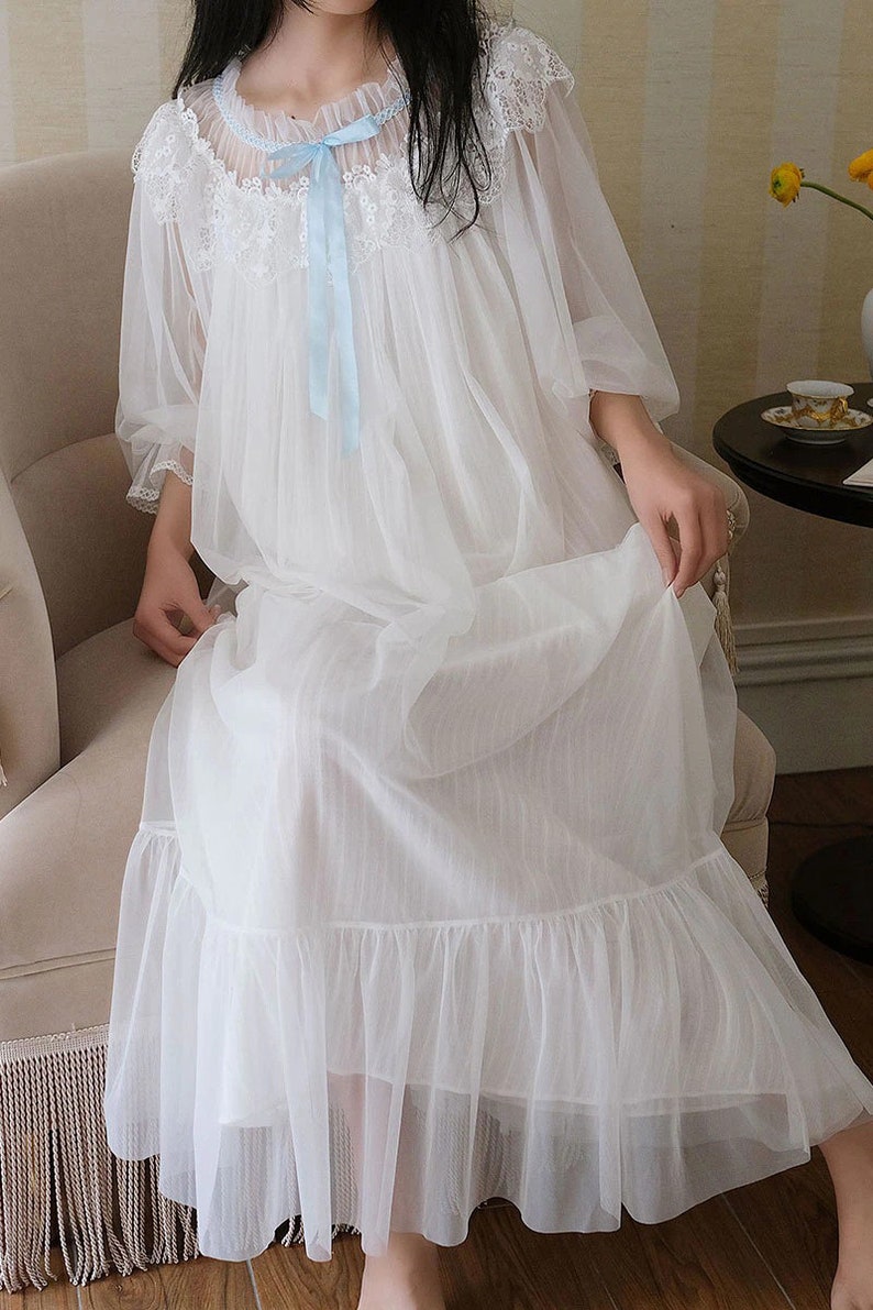 Victorian Nightgown Women Lace Long Nightgowns Victorian Dress Etsy