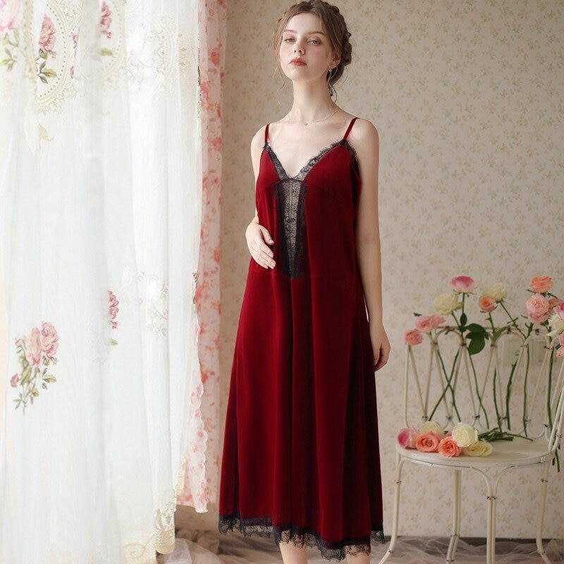 Velvet Victorian Nightgown Robe Sets Lace Victorian Sleepwear - Etsy