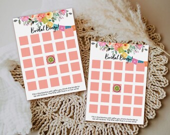 Fiesta Bridal Shower Game, Bridal Bingo, Editable Bridal Shower Game Sign, Fiesta Bridal Shower Game, Bridal Shower Sign- Fiesta