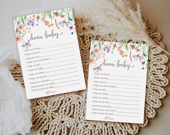 Wildflower Baby Shower Game, Dear Baby, Editable Baby Shower Game Sign, Printable Baby Shower Game,  Floral Baby Shower Game Template- Emily