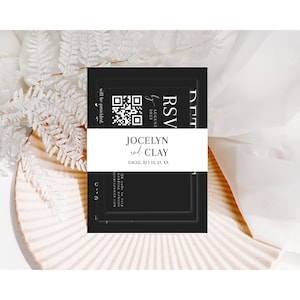 Belly Band Invitation Wrap, Belly Band Wrap for Jocelyn Wedding Invitation, Invitation Belly Band- Jocelyn