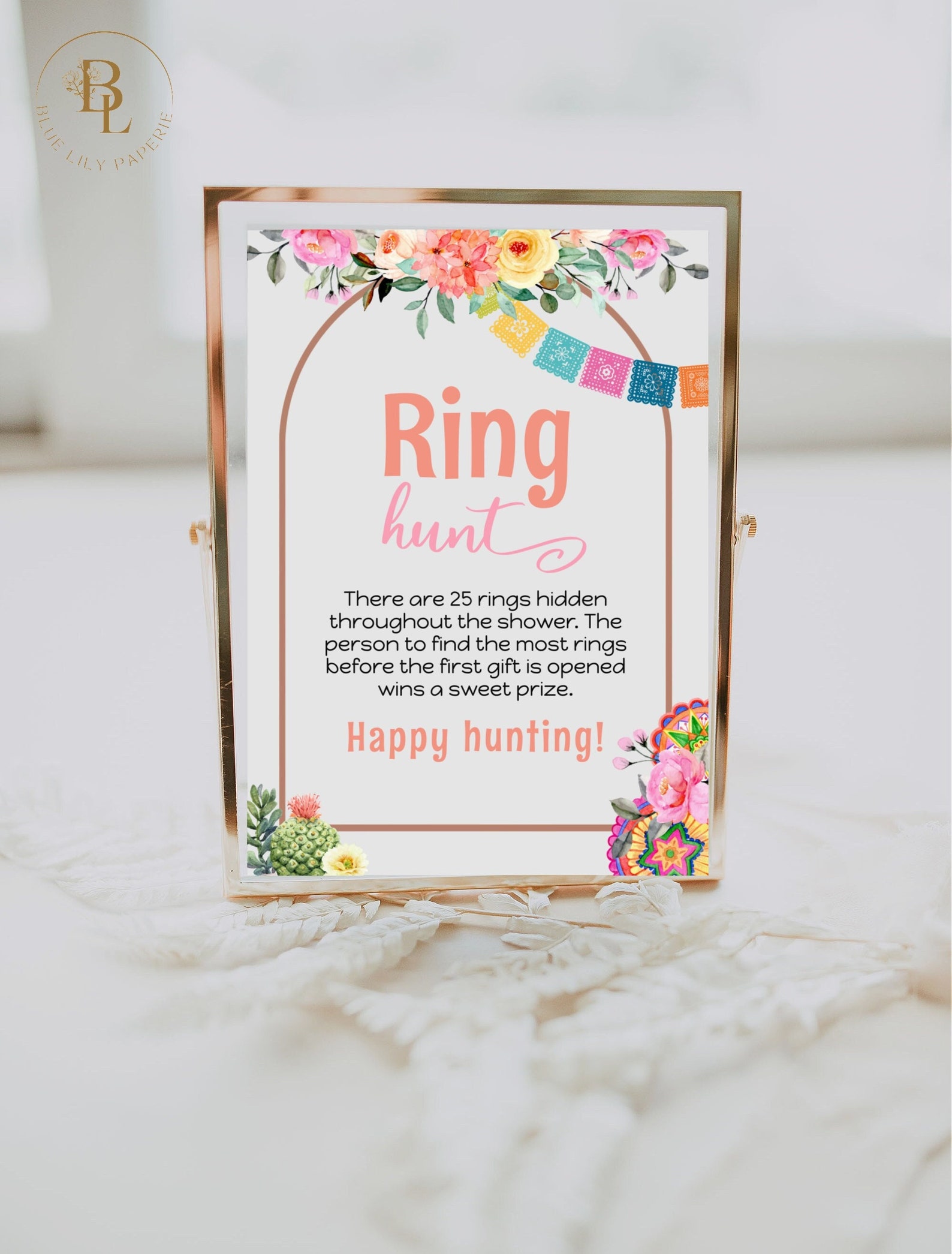 Fiesta Bridal Shower Game, Ring Hunt, Editable Bridal Shower Game Sign, Fiesta Bridal Shower