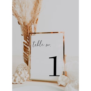 Minimal Wedding Table Numbers, Modern Table Number  Template, Wedding Table Numbers, Table Numbers, Instant Download, DIY Template- Jocelyn