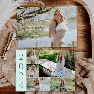Graduation Announcement Invitation, High School Graduation Announcement Template, Graduation Announcement 2024, College, Senior- Jessica