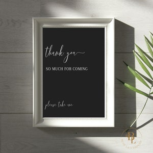 Minimal Favors Sign, Modern Wedding Favors Sign, Wedding Favors Sign, Black and White, DIY Template, Favors Sign, Editable-Jocelyn in Black