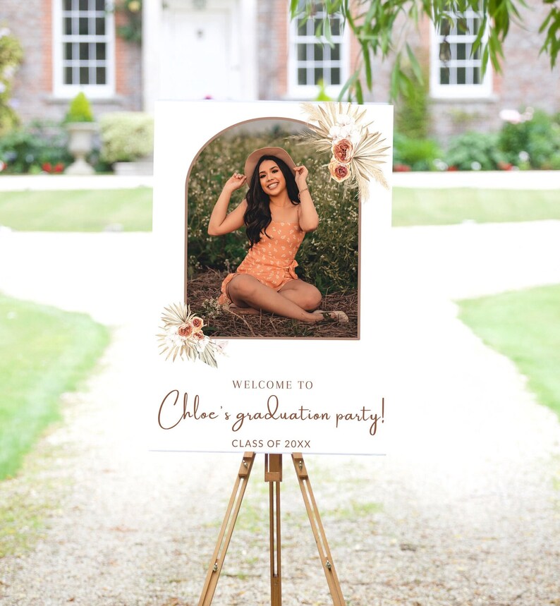 Boho Graduation Party Sign Template, Boho Graduation Party