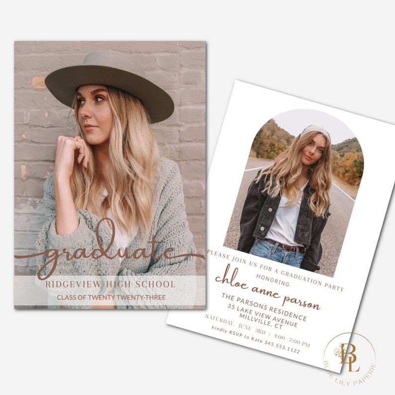 Boho Graduation Party Invitation Template Boho Graduation - Etsy