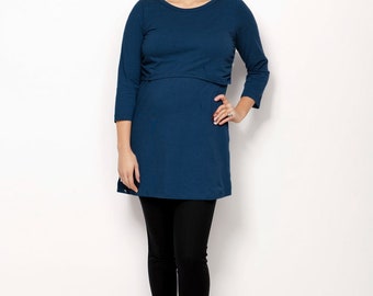 Bshirt Nursing tunic dress in Navy