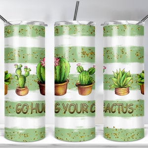 Cactus Succulent Tumbler Design, 20oz Skinny Tumbler Template for Sublimation, Fucculent Tumbler, Cactus Tumbler Wrap PNG Digital Download