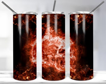 Skull Tumbler Sublimation Designs, 20oz Skinny Tumbler Template For Sublimation, Halloween Tumbler, Skull Tumbler Wrap PNG DIGITAL DOWNLOAD