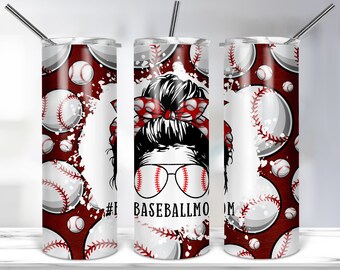 Baseball Mom PNG Leather Tumbler Designs For 20oz Skinny Tumbler Sublimation Designs For Straight/Tapered Tumbler Digital Download PNG