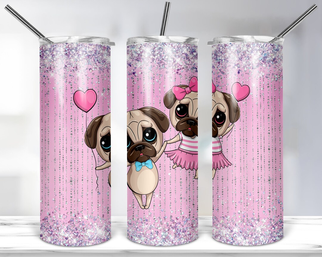 Pug Dog Tumbler Designs 20oz Skinny Tumbler Sublimation Etsy Canada