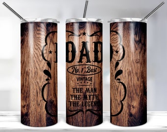 Papa de man de mythe de legende Woodgrain-sublimatie, 20oz mager Tumbler sjabloon voor sublimatie, houten Tumbler Wrap PNG DIGITALE DOWNLOAD