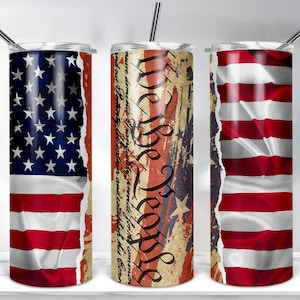 Patriottische Amerikaanse We The People Constitution Usa Flag Tumbler, 20oz Skinny Tumbler Sublimatie, Usa Flag Tumbler Wrap PNG DIGITALE DOWNLOAD