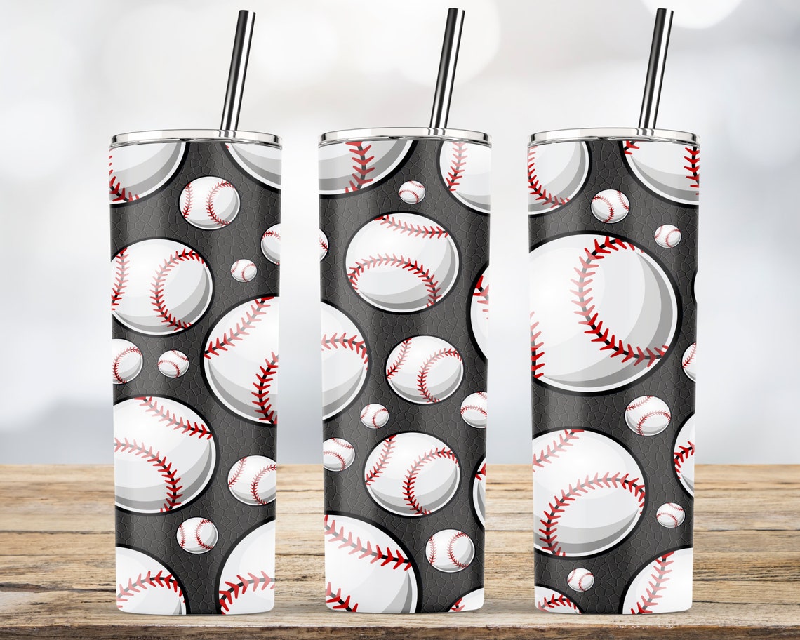 Baseball Skinny Tumbler PNG Baseball Sublimation Tumbler Etsy