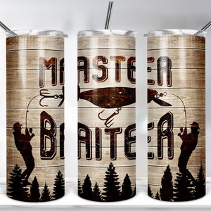 Master Baiter, Fishing Tumbler Sublimation Design, 20oz Skinny Tumbler Sublimation, Fisherman Tumbler Wrap - PNG DIGITAL DOWNLOAD