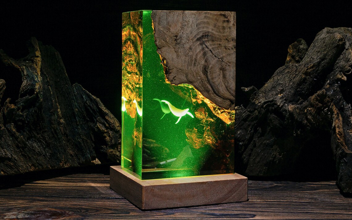 Epoxy Resin Lamp Wood Lamp Table Lamp Resin Nightlight Etsy
