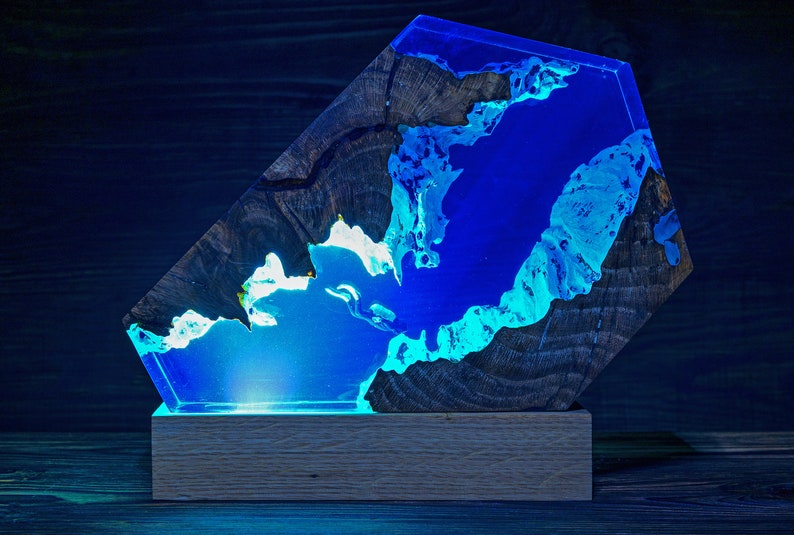 Resin Nightlight Epoxy Resin Lamp Diver Table Lamp Epoxy Etsy