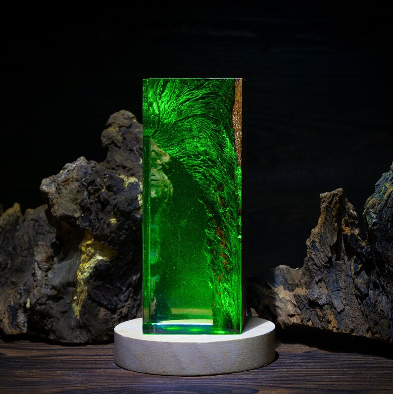 Resin Lamp Epoxy Resin Night Light Wood Lamp Night Lamp Etsy
