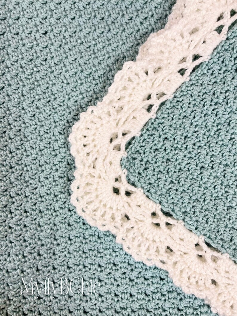 Blue/green Baby Blanket Green and White Baby Blanket Baby Gift Nursery