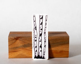 Birch Trees Waterproof Sticker: Hand-Drawn Decal (3" x 1.3")