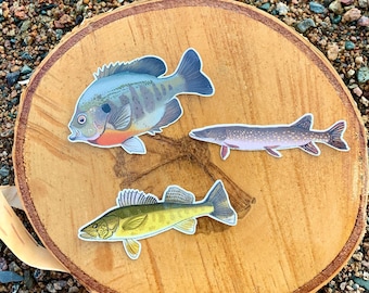 Waterproof Fish Sticker Pack: Hand-Drawn Fishing Decals