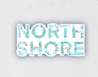 North Shore Map Sticker: Waterproof Hand-Drawn MN Destination Decal