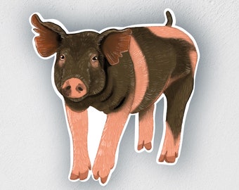 Pig Sticker: Waterproof Farm Animal Decal (3" x 2.8")