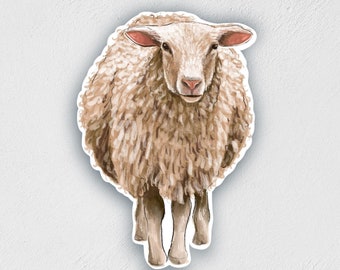 Sheep Sticker: Waterproof Farm Animal Decal (3" x 2.2")