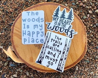 Woods & Trail Sticker Pack: Waterproof Hiking Decals