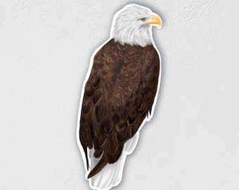 Bald Eagle Sticker: Waterproof Decal for Laptop, Car, and Water Bottle