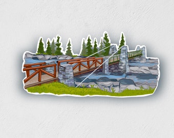 Jay Cooke Swinging Bridge Sticker: MN State Park Waterproof Decal