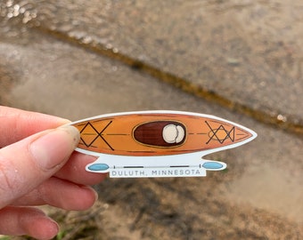 Kayak Duluth Minnesota Sticker | Kayak Decal | Waterproof Sticker | Trendy Gift | Laptop Sticker | Outdoorsy Birthday Gift | Teacher Gift