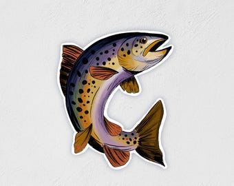 Trout Sticker: Waterproof Fishing Decal