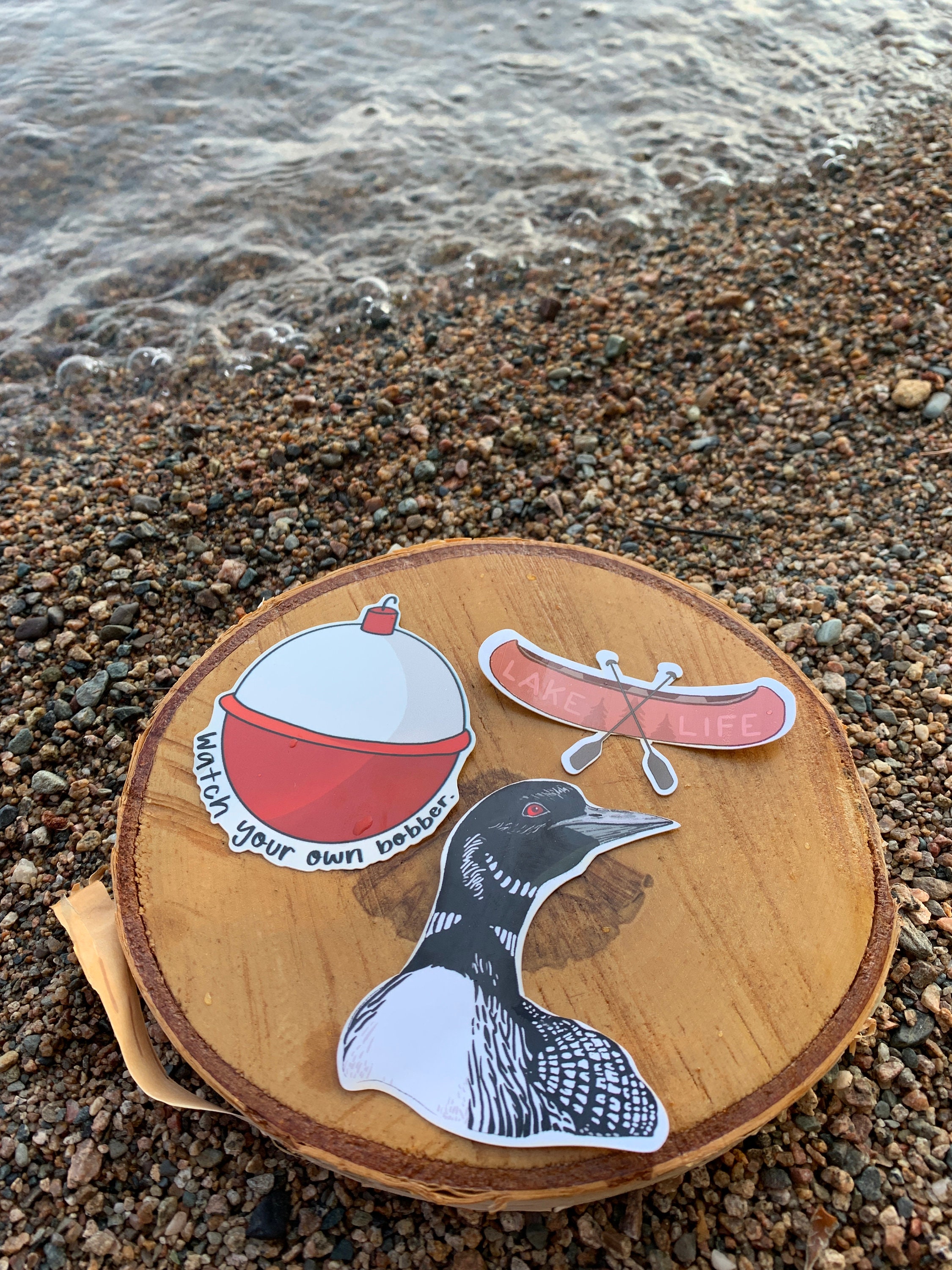 Lake Protection Sticker Lake Life Sticker Pack: Waterproof Loon, Canoe & Bobber Decals - Etsy