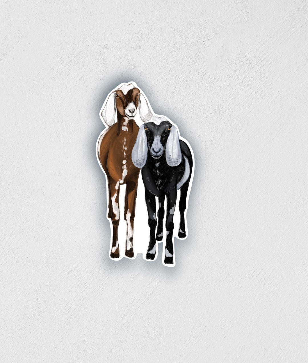 Two Goats Sticker: Waterproof Farm Animal Decal - Etsy