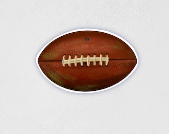Waterproof Football Sticker: Hand-Drawn Laptop Decal