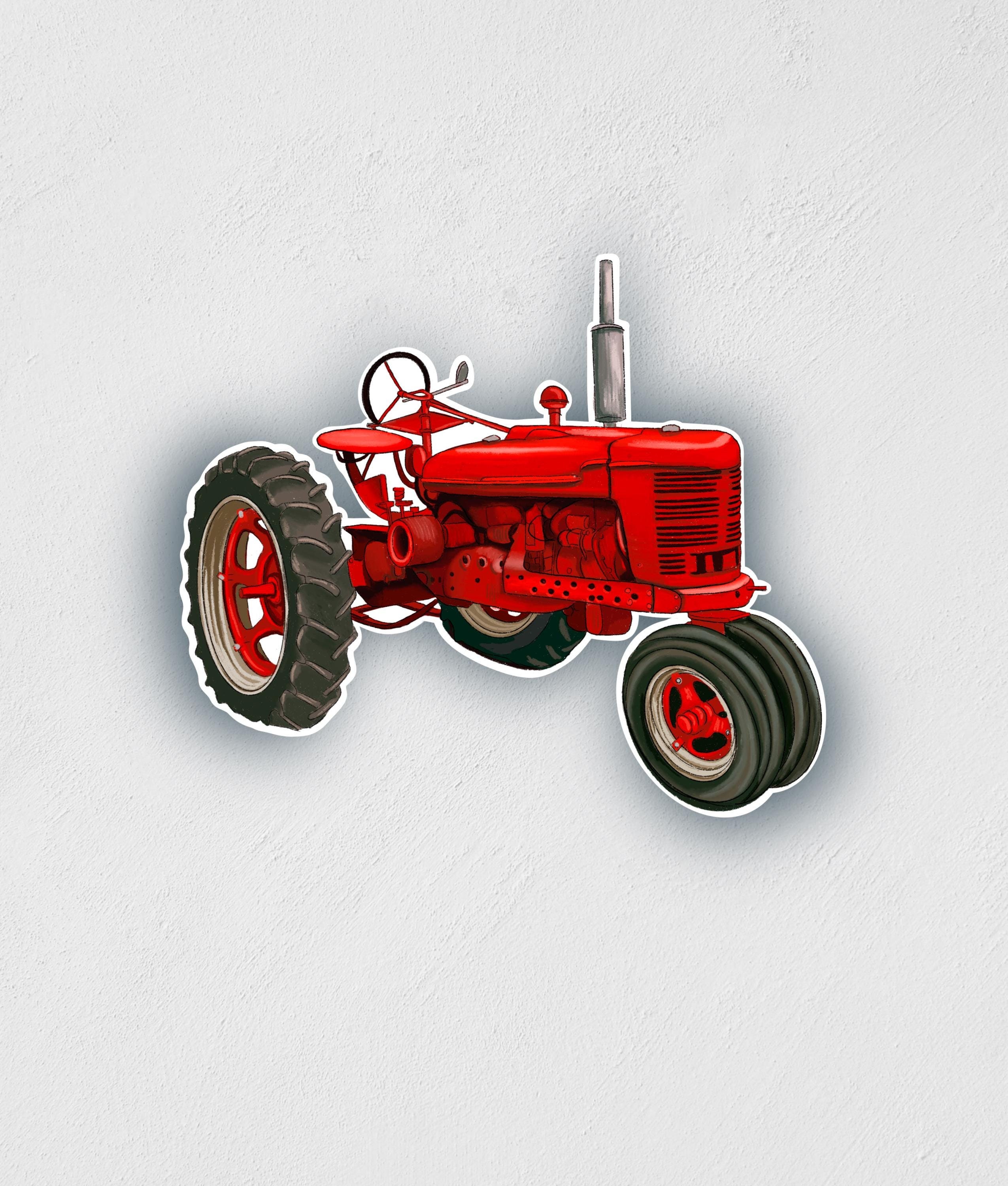 Tractor Sticker Vector Red Tractor Sticker: Waterproof Farming Decal - Etsy