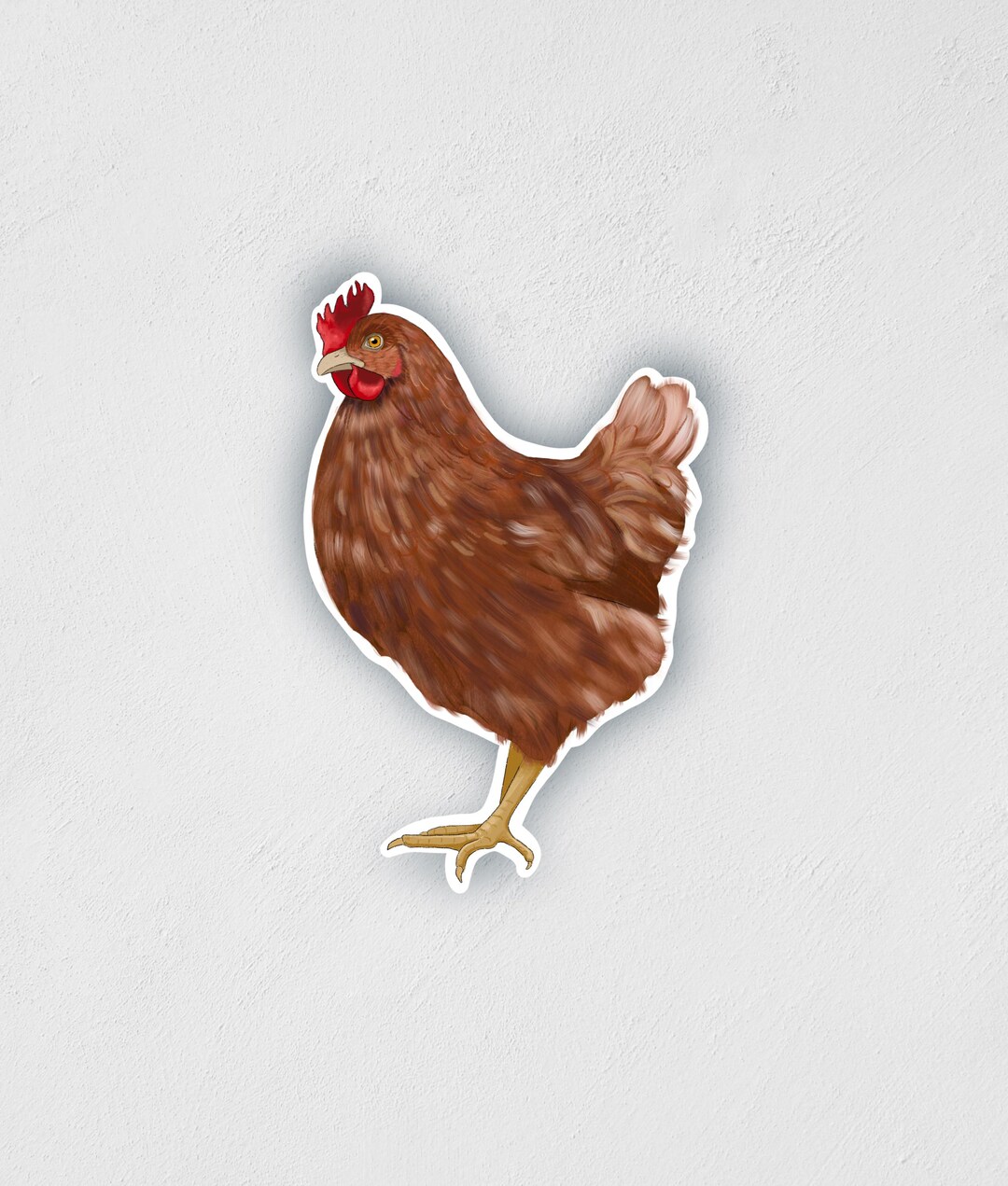 Brown Hen Sticker: Waterproof Farm Animal Decal - Etsy