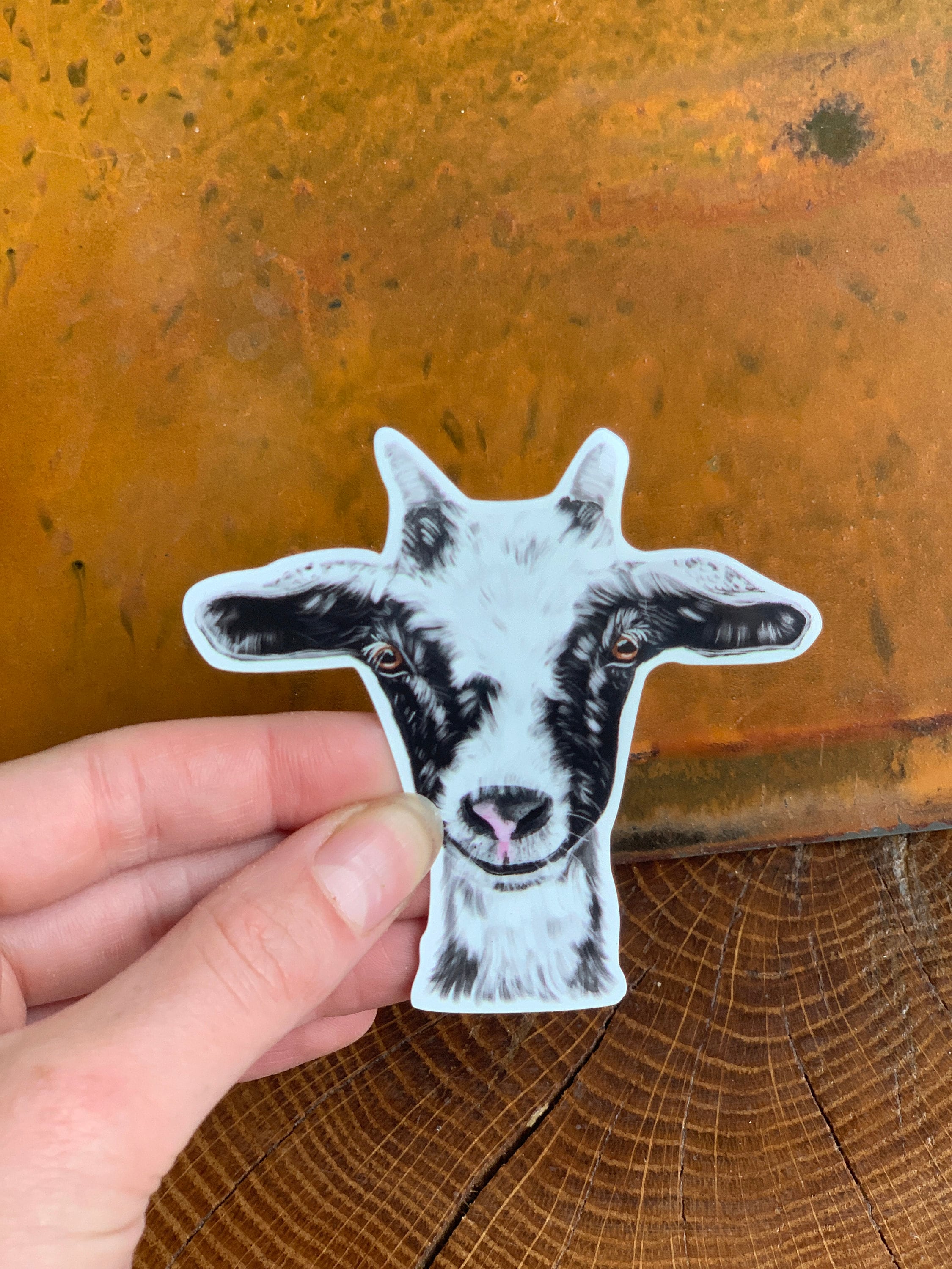 Goat Head Sticker Waterproof Sticker Farm Animal Decal Water Bottle