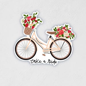 Bike &quot;Take A Ride&quot; Sticker | Waterproof Sticker | Laptop Sticker | Bike Decal | Birthday Gift | Trendy Gift | Teacher Decal Gift