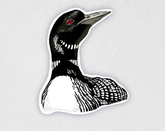 Loon Sticker: Waterproof Decal for Laptop, Water Bottle (3" x 2")