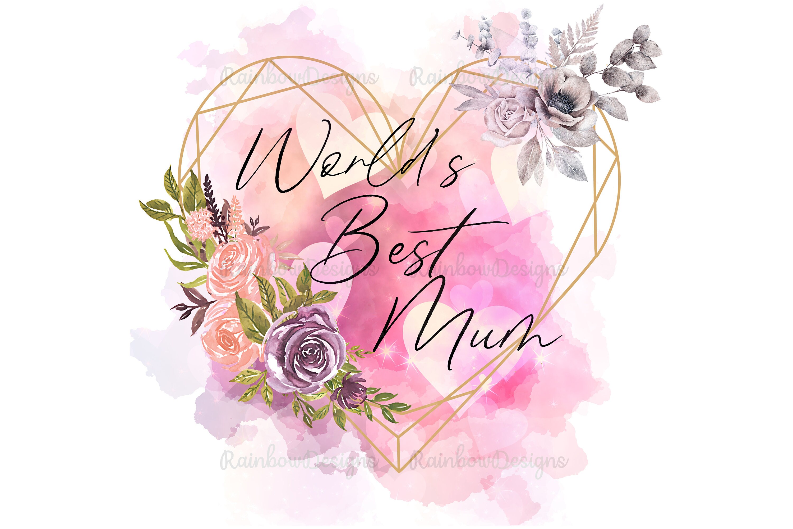 Worlds Best Mum Sublimation PNG Mother's Day Gift For Etsy