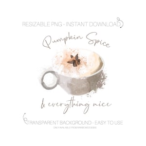 Pumpkin Spice PNG, Fall Sublimation, Autumn Design, Pumpkin Spice Sublimation