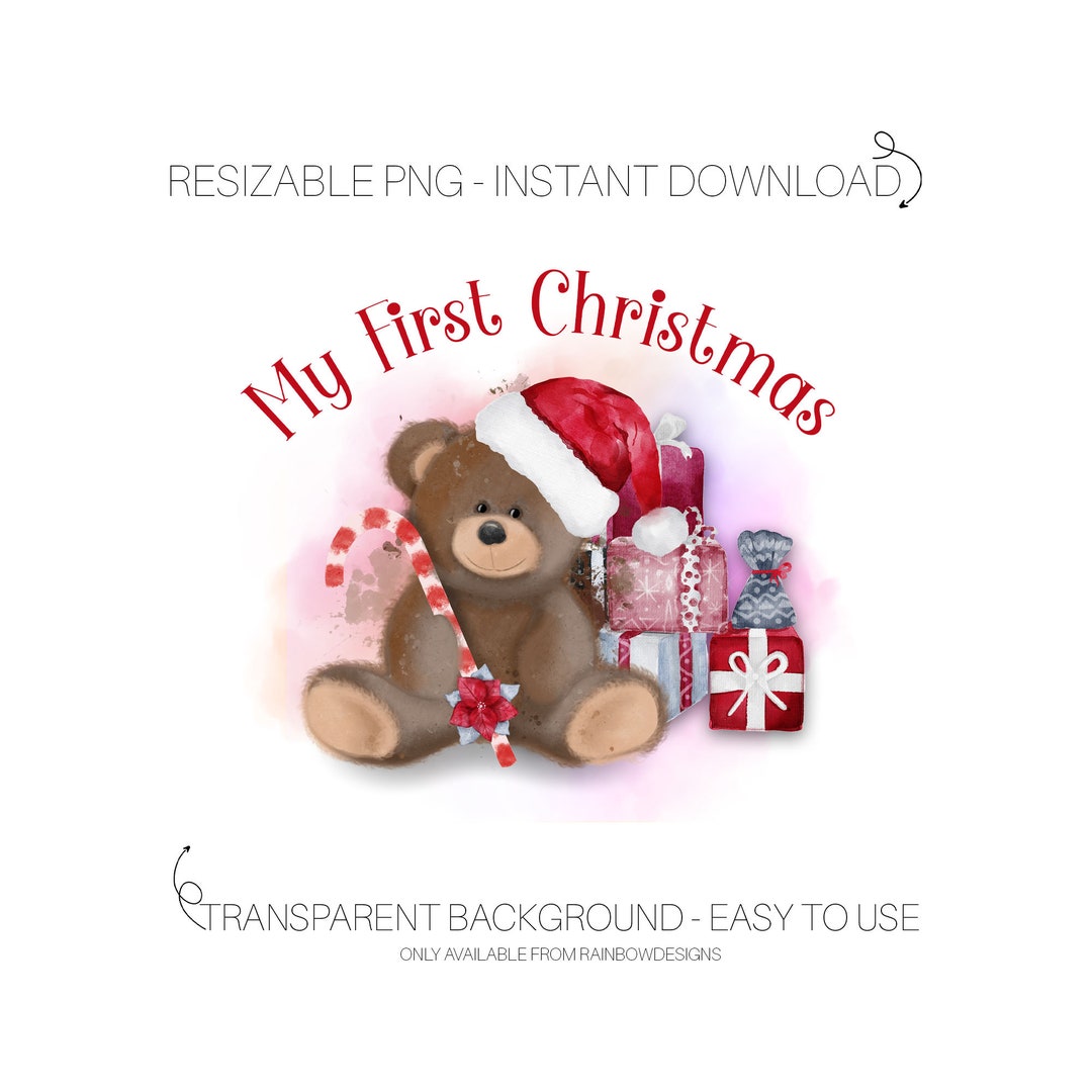 My First Christmas, Teddy Bear Christmas Sublimation, Baby Sublimation
